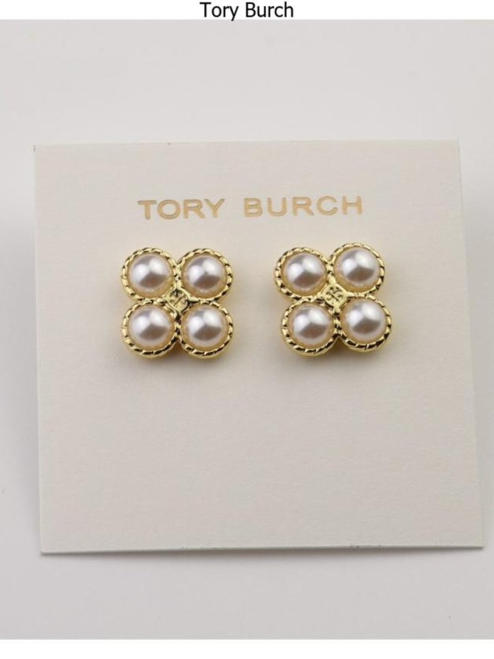 Tory Burch Gold-Tone Pearl Cluster Stud Earrings
